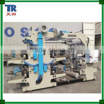 4 Color Automatic PE Plastic Film Bag Flexographic Printing Machine / HDPE LDPE PE Plastic Film Printing Machine