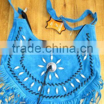 ladies western fringe bag/suede leather ladies hand bag/hand made purse