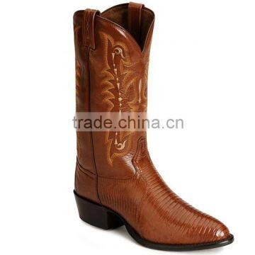 black brown handcrafted stitched leather shaft western lizard boots wholesale