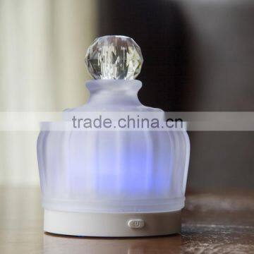 Colorful Glass USB/Battery-powered Fan Aroma Diffuser,Mini Aromatherapy Diffuser,Small Oil Dispenser w/ 7-color-change LED