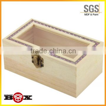 Custom made birch wood gift boxes with window