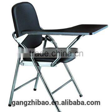 Folding training tablet chair chromed frame PU PAD AH-007