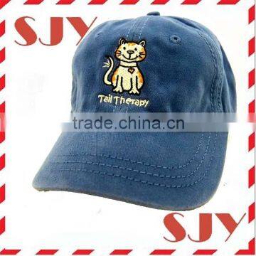 Navy Blue Animal Embroidery 6 Panels Low Profile Unstructured Baseball Cap photo-3