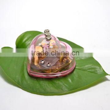 Elegant Clear Heart Shape Crystal Wedding/party/Christmas Music Box Souvenir