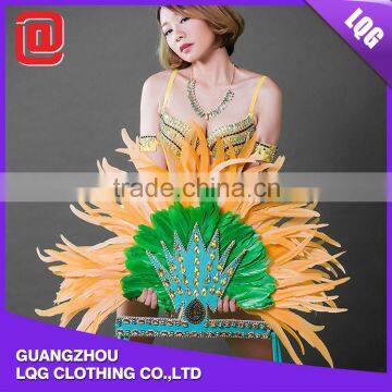 carnival costumes samba Hot sale beaded brazil feather headdress party costume for carnival CC012