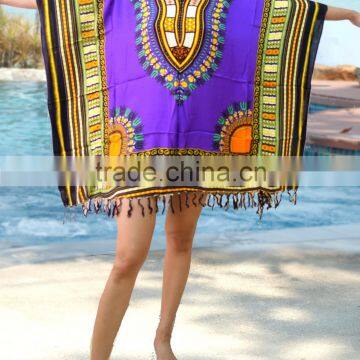Vintage Retro HIPPIE BOHO GYPSY ART Music Festival African Dashiki Fringe Shirt Shirts photo-5