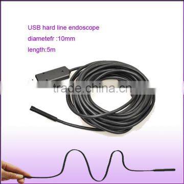 Dia 10mm length 5m hard wire Cable Waterproof 4-led Visual Camera USB Endoscope