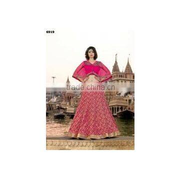 Concinnonous Hot Pink Jacquard Lehenga Choli/Online Shopping for Indian Lengha Choli photo-6