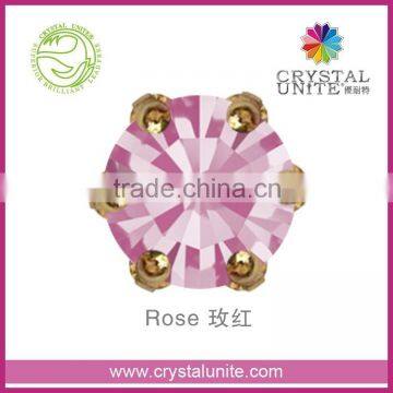 Crystal Unite Lead Free Chaton in Crown Setting, Rose