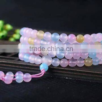 Natural colorful agate beads bracelet for 3 strands