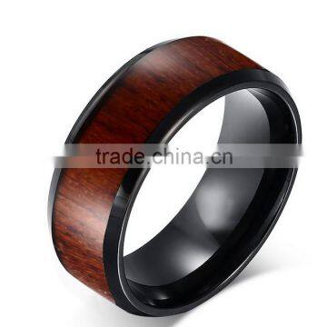 mens woodgrain wedding band rings