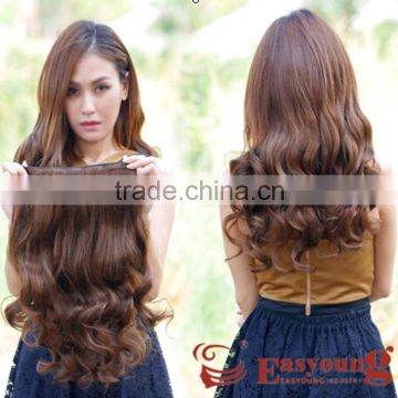 Ladies curly heat resistant clip in hair extension for women