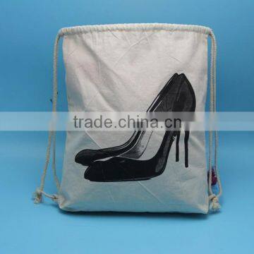 Wholesale custom printing drawstring canvas shoes bag