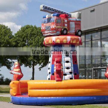 inflatable climbing tower fire truck for child