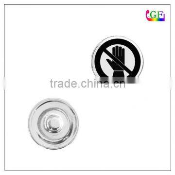 Custom Engraving Do not touch Sign Logo snap button pendant charm