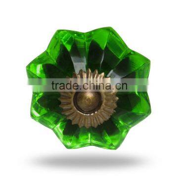 Glass Big melon Knob (Green) Antique