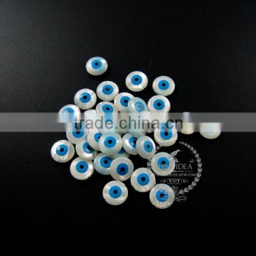 12mm blue white mother of pearl shell Turkish evil eye beads flat round loose beads for DIY earring ,ring DIY findings 3000042