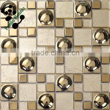 SMG03 Mosaic tile picture Kitchen backsplash Wall Tile Gold glass mosaic