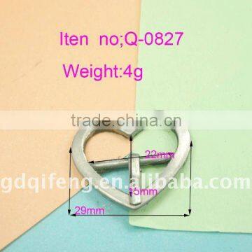 qifeng metal buckles q-0827 golden heart shape buckle for grament