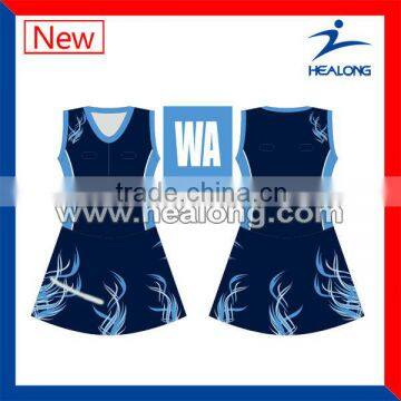 lycra sublimated netball uniform bodysuits