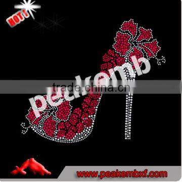 Bling Rose Hotfix Stone High Heels Shoe Motif for Rhinestone Suspenders Iron on