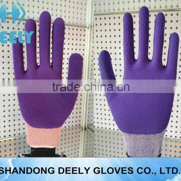 13G cut resistant gloves with black sandy latex finished