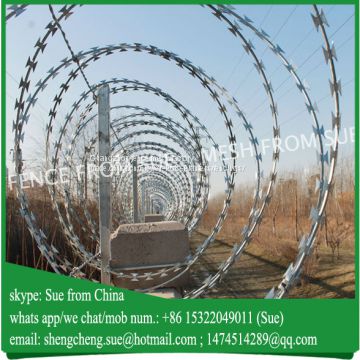 900mm diameter galvanized razor sharp wire for wall