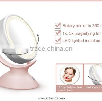 Factory price 5 times 360 degree LED Make-up Mirror