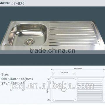 JZ-829 96x43 Export Indonesia Stainless Steel Kitchen Sink photo-2