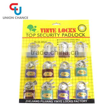 brass padlock of high security & iron keys with nickel plated