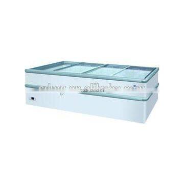 Supermarket glass door deep chest freezer