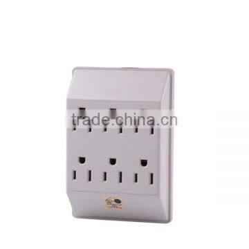 H30366 UL - 6 Way Plug Wall Outlet Power Strip Socket Grounded Beige Tan Splitter