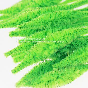 Green Bumpy Chenille Crafting Fluffy Tinsel Sticks photo-2
