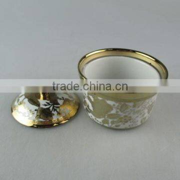 Ceramic Gold Decal Ceramic Condiment Set With Iron Stand photo-4