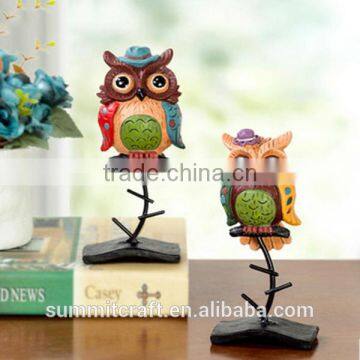 Funny Painted Owl Statue Resin Animal Statues photo-2