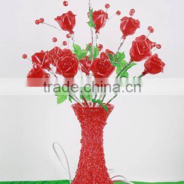 Artificial Christmas professional home decoration color-chasing vase flowers led lights artificial