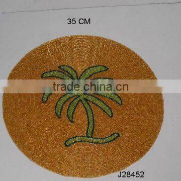 Glass Bead Place Mats With Palm Tree Patterns Other Colours Also Available
