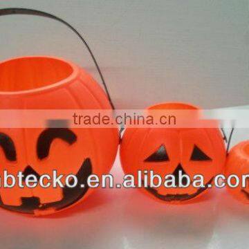 Food grade plastic pumpkin bucket portable Halloween candy bucket