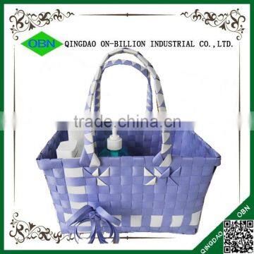 Custome Recycled Plastic Woven Shopping Tote Basket photo-4