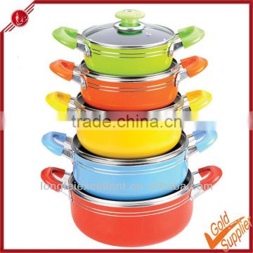 5pcs non-stick forged cookware set aluminum pan cooking ceramic pot