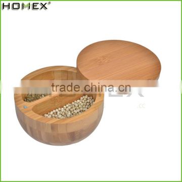 Food Safe Bamboo Spice Box And 2 Departments Bamboo Salt Box/Homex_Factory