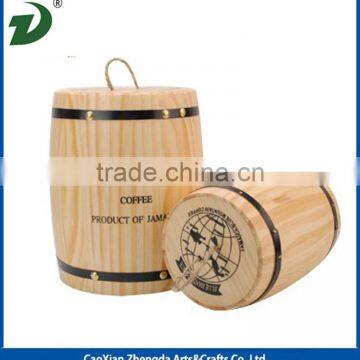 Small cute wooden barrel for wine storage