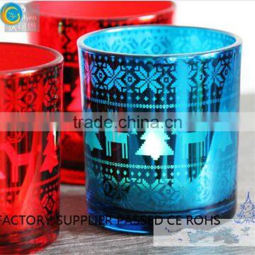 Sliver Laser Red Glass Votive Holders photo-5