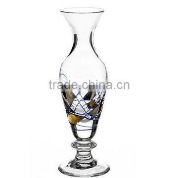 hand made giant glass vase with pattern