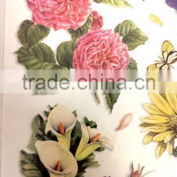 Colorful Floral Design Sticker, Classic Decorative Shinny Glitter Sticker photo-4
