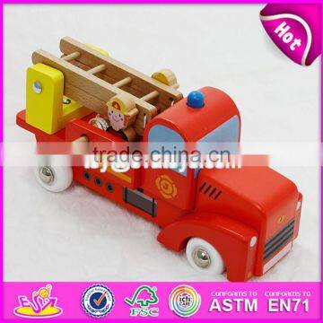 2017 New Design Children Wooden Fire Truck Toys W04A289 photo-5
