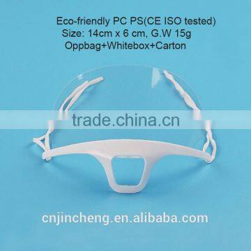 Widely Used in Hotel and Restaurant White Holder Transparent Clear Plastic Sanitary Face Mask for Food Service photo-2