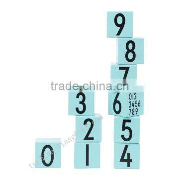 WOODEN NUMBERS CUBES TURQUOISE