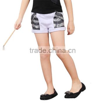 fashion white with palittette children cotton short pants