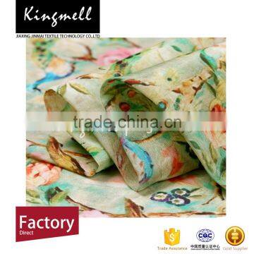 Custom Digital Printed Silk Linen Blend Fabric for Garment/dress photo-4